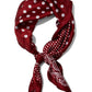 Burgundy Paisley Silk-Like Scarf - Close-up Paisley Detail - Suzy Shier