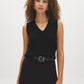 Light Grey Mix V-Neck Ribbed Sweater Vest - Close-up of Rib Stitch Detail - Suzy Shier