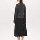 Charcoal and White Striped Jacquard Fitted Top - Back View - Suzy Shier