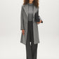 Mid Grey Melange Single-Breasted Faux Wool Coat - Side Profile View - Suzy Shier