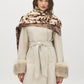 Brown/Beige Soft Brushed Printed Scarf - Close-up of Cozy Woven Fabric - Suzy Shier