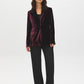 Midnight Plum Velour Blazer with Shawl Collar - Front View - Suzy Shier