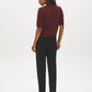 Zinfandel Melange Cropped Hacci Top with Puff Sleeves - Back View - Suzy Shier