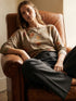 Elmwood Floral Batwing Knit Top - Woman Wearing Soft Hacci Knit Blouse - Suzy Shier