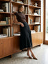 Black Lace Skirt with Diagonal Drop Waist - Woman Wearing Lace Midi Skirt - Suzy Shier