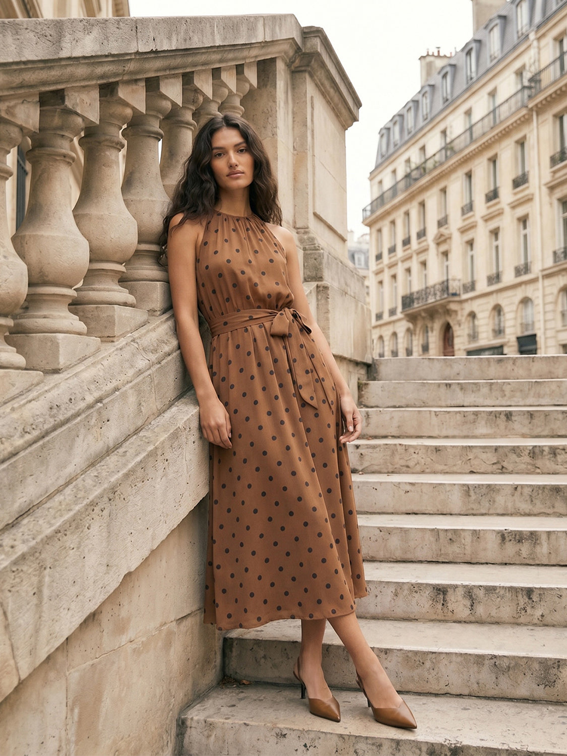 business casual dresses for women Womens Midi Work Long Sleeve Summer Office Dress Button Blouse Dress Slim Fit Spring Fashion Clothes Black : Clothing, Shoes & Jewelry ~~~~ First Polka Dot Halter Midi Dress