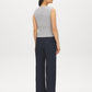 Lunar Melange Sleeveless Knit Sweater with Faux Button Placket - Back View - Suzy Shier