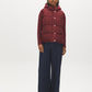 Red Quilted Puffer Vest with Hood - Hood Detail - Suzy Shier