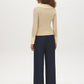 Tan/Taupe Two-Tone Ribbed Knit Sweater - Back View - Suzy Shier
