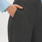 Charcoal/White Pinstripe Wide-Leg Trousers - Pocket Detail - Suzy Shier