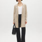Pebble Melange Coatigan with Notch Collar - Woman Wearing Open-Front Knit Sweater - Suzy Shier