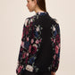 Black Print Placement Floral Blouse - Back View - Le Chateau