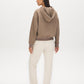 Wood Hooded Faux Suede Sweatshirt with Front Pocket - Back View - Suzy Shier