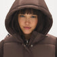 Brown Quilted Puffer Vest with Hood - Hood Detail - Suzy Shier