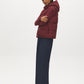 Red Quilted Puffer Vest with Hood - Hood Detail - Suzy Shier