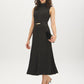 Black and Gold Sleeveless Ribbed Knit Dress - Side Profile View - Suzy Shier
