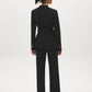 Black Collarless Knit Blazer with Sash Belt - Back View - Suzy Shier