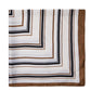 White and Taupe Striped Silk-Like Scarf - Flat Lay View - Suzy Shier