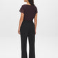 Black Seam Front Flare Leg Pants - Back View - Suzy Shier