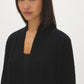 Black Ribbed Knit Duster Sweater - Close-up Fabric Detail - Suzy Shier