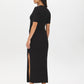 Black Short Sleeve Ribbed Cardigan - Side Profile View - Suzy Shier