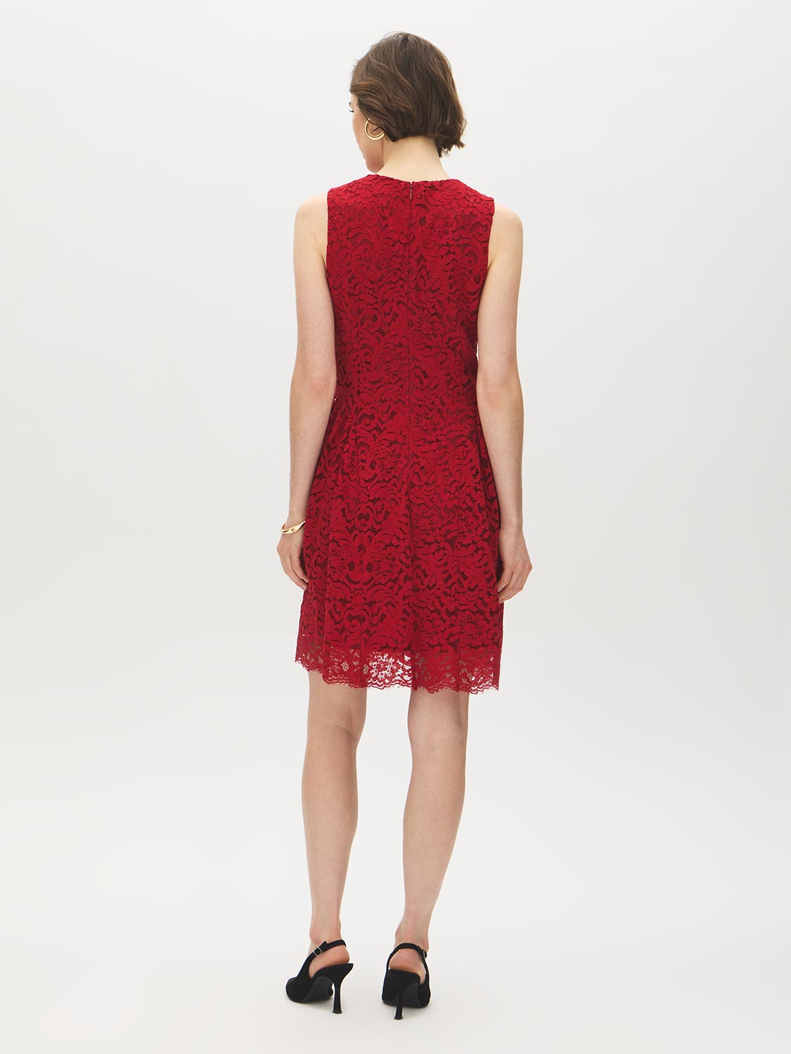 Emboldened Sleeveless Lace Mini Dress - Back View - Suzy Shier