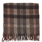 Brown Plaid Brushed Scarf with Fringes - Front View - Suzy Shier