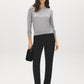 Light Grey Bead Embellished Knit Sweater - Front View - Suzy Shier