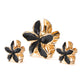 Set of 3 Metal Hibiscus Flower Hair Claws - Front View - Suzy Shier