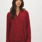 Winery Dots and Hearts Print PJ Set - Front View - Suzy Shier
