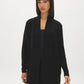 Black Ribbed Knit Duster Sweater - Woman Wearing Longline Open-Front Cardigan - Suzy Shier