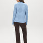 Soft Blue Mock Neck Sweater with Diamond Pattern - Back View - Suzy Shier