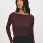 Jet Black Double Layer Boat Neck Top - Front View - Suzy Shier