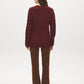 Zinfandel Cable Knit V-Neck Sweater - Back View - Suzy Shier