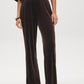 Coffee Bean Knit Velvet Wide-Leg Pull-On Pants - Front View - Suzy Shier