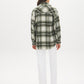 Khaki Plaid Shacket with Front Pockets - Back View - Suzy Shier