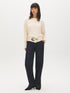 Beige Melange Batwing Sleeve Hacci Knit Top - Front View - Suzy Shier
