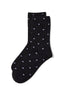 Black/Silver Knit Sock with Metallic Bow - Close-up Detail - Suzy Shier