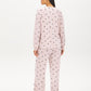 Cloud Gray Velour Bows Print PJ Set - Back View - Suzy Shier