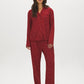 Winery Dots and Hearts Print PJ Set - Woman Wearing Cozy Knit Pajamas - Suzy Shier