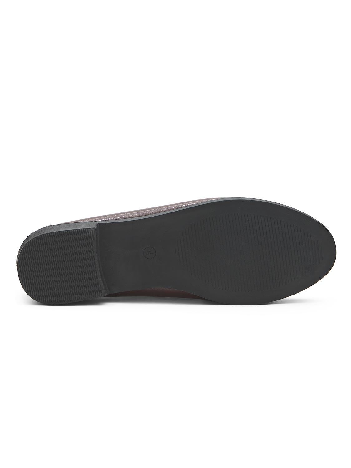Black Faux Leather Penny Loafer - Sole Detail - Suzy Shier