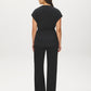 Black Kimono Wrap Blouse with Waist Tie - Back View - Suzy Shier