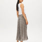 Gold and Silver Metallic Pleated Sequin Skirt - Side Profile View - Suzy Shier