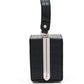 Black/Silver Faux Leather Croco Minaudi e8re - Side Profile View - Le Chateau