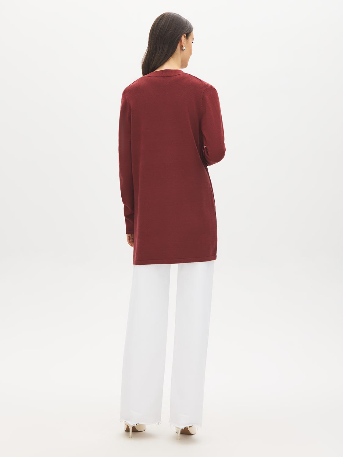 Syrah Ribbed Knit Duster Cardigan - Back View - Suzy Shier