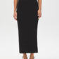 Bruised Burgundy Melange Ribbed Knit Sweater Skirt with Side Slit - Front View - Suzy Shier