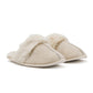 Natural Melange Faux Wool Slipper with Faux Fur Insole - Angled Pair View - Suzy Shier