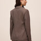 Oatmeal Check Double-Breasted Blazer - Back View - Le Chateau