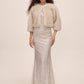 Antique Cream Faux Fur Bolero - Front View - Le Chateau