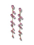 Vintage Rose and Gold Tear Drop Petals Linear Earrings - Close-up View - Suzy Shier